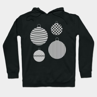 Silver Tone Christmas Baubles Hoodie